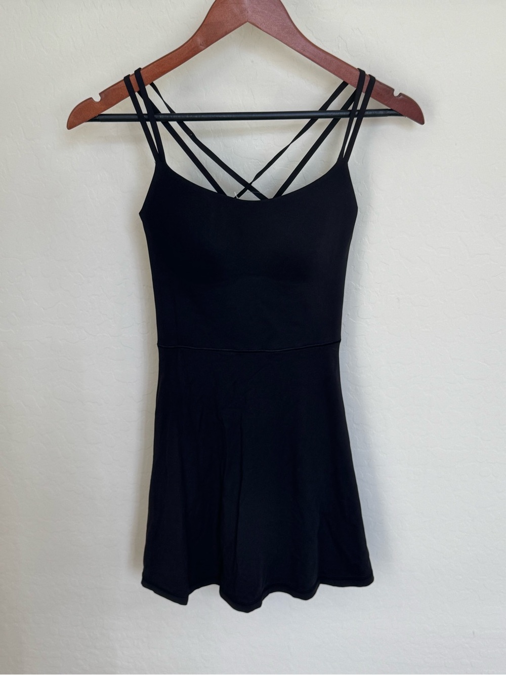 NWT OFFLINE By Aerie Real Me Hold Up! Strappy Exercise Dress Black Size XS